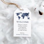 Travel Navy Blue Destination Wedding WELCOME Gift Tags<br><div class="desc">"Bon Voyage: Destination Wedding Welcome Gift Tags" Extend a warm and wanderlust-inspired welcome to your guests with our Destination Wedding Welcome Gift Tags. Designed in a rich navy blue and inspired by the spirit of travel, these gift tags are the perfect addition to your destination wedding, especially for out-of-town guests....</div>