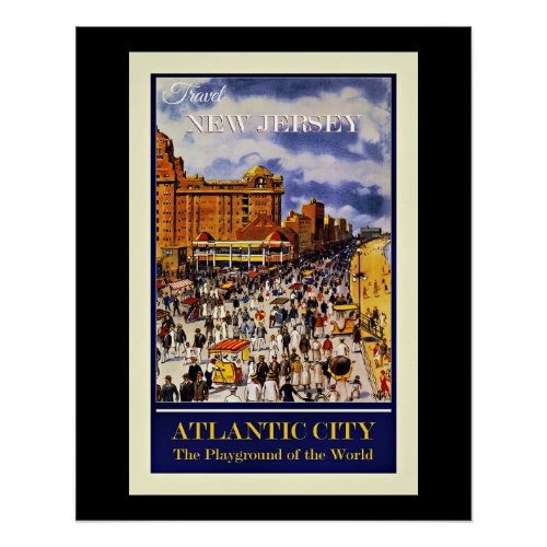 Travel New Jersey Atlantic City Poster