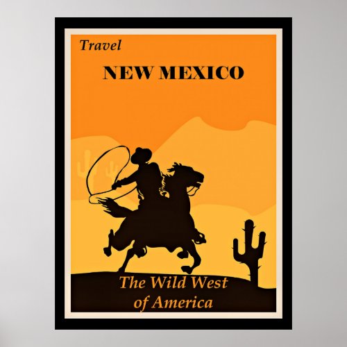 Travel New Mexico vintage Poster