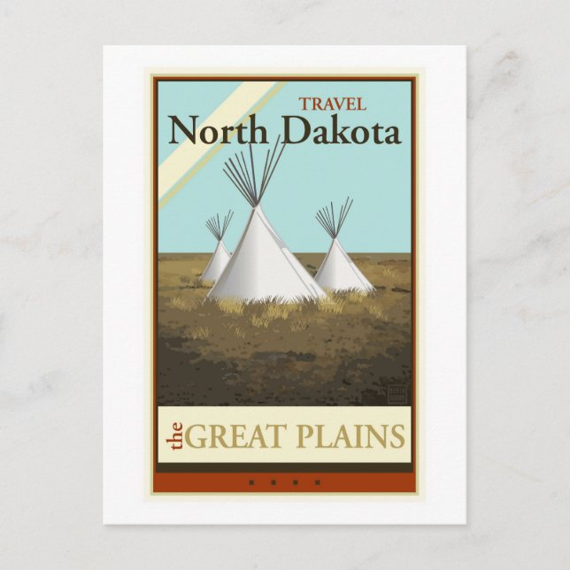 Travel North Dakota Postcard (Front)