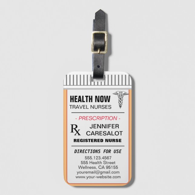 TRAVEL NURSE Appointment Reminder  Luggage Tag (Front Vertical)