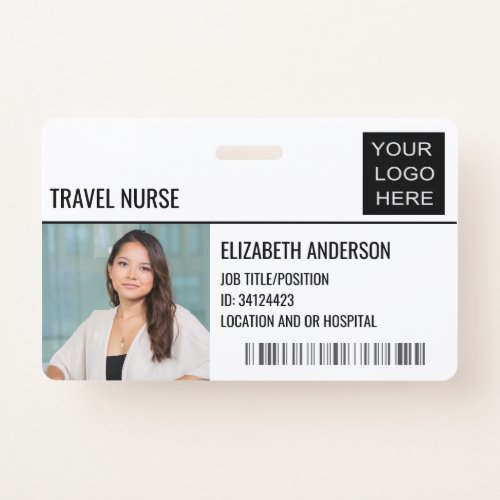 Travel Nurse Photo ID Hospital Logo Badge
