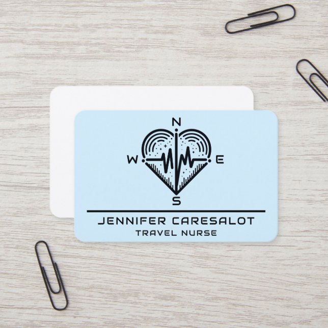 Travel Nurse RN, LVN, LPN, Caretaker Business Card (Front/Back In Situ)
