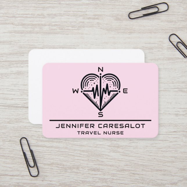 Travel Nurse RN, LVN, LPN, Caretaker Business Card (Front/Back In Situ)
