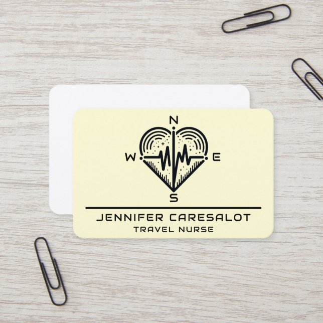 Travel Nurse RN, LVN, LPN, Caretaker Business Card (Front/Back In Situ)