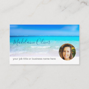 Travel Ocean Blue Photo Professional Business Card