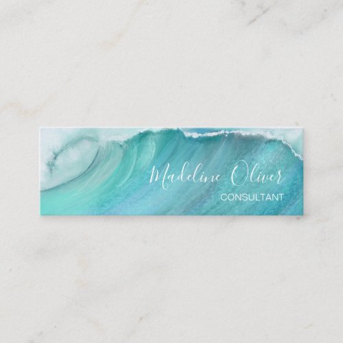Travel Ocean Waves  Beach Sea Blue Modern Mini Business Card