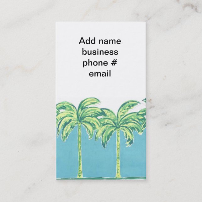 Travel Palm Trees Business Card (Front)