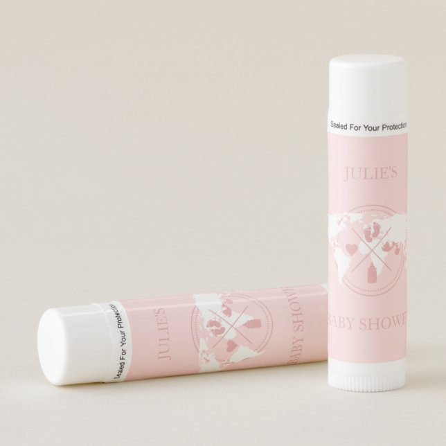 Travel Passport Baby Shower Party Favor Lip Balm (Front)