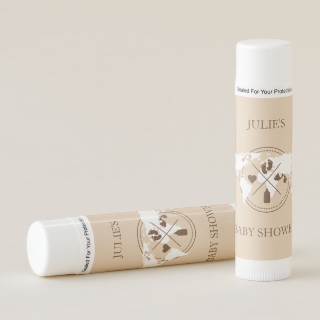 Travel Passport Baby Shower Party Favor Lip Balm (Front)
