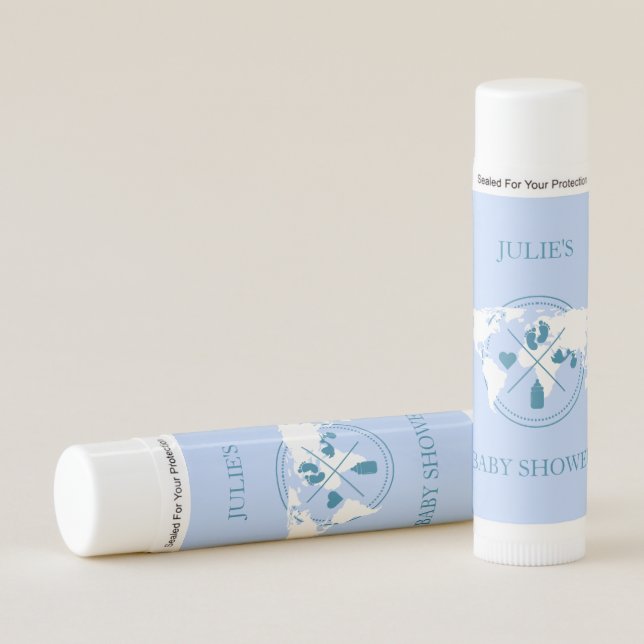 Travel Passport Baby Shower Party Favor Lip Balm (Front)