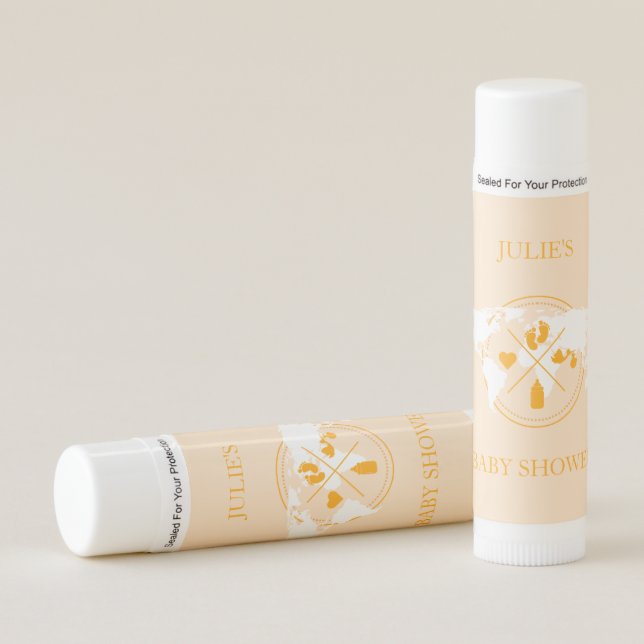 Travel Passport Baby Shower Party Favor Lip Balm (Front)