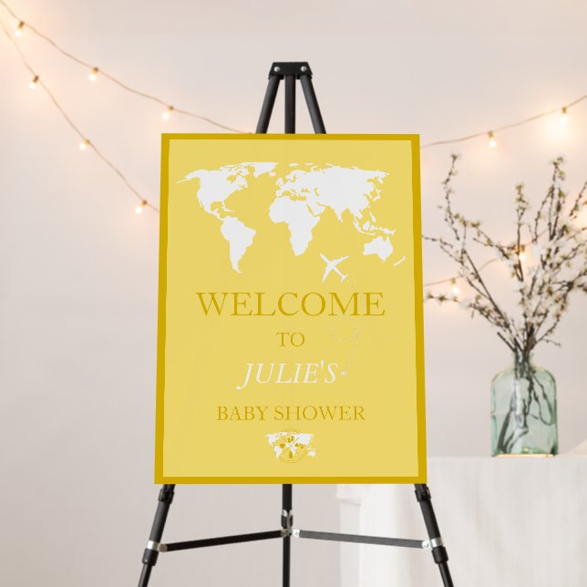 Travel Passport Baby Shower Theme Welcome Sign (In Situ (Stand))