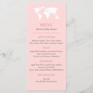Travel Passport Journey Map Adventure Baby Shower Menu