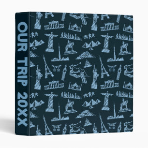 Travel Pattern In Blues Pattern Binder