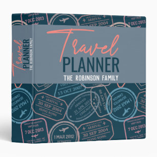 Travel Pattern modern Family Travel Planner Binder