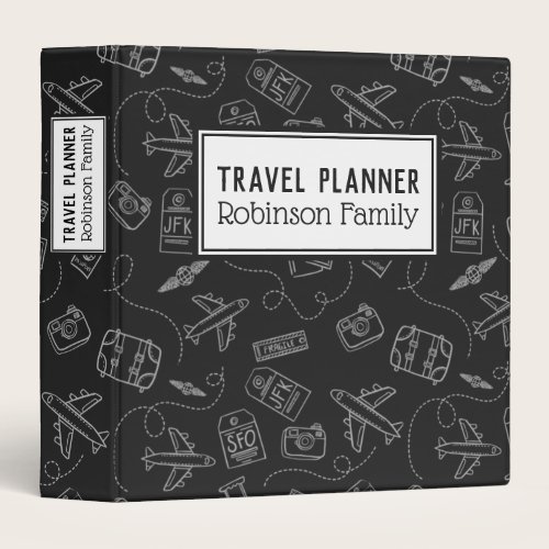 Travel Pattern modern Family Travel Planner Binder