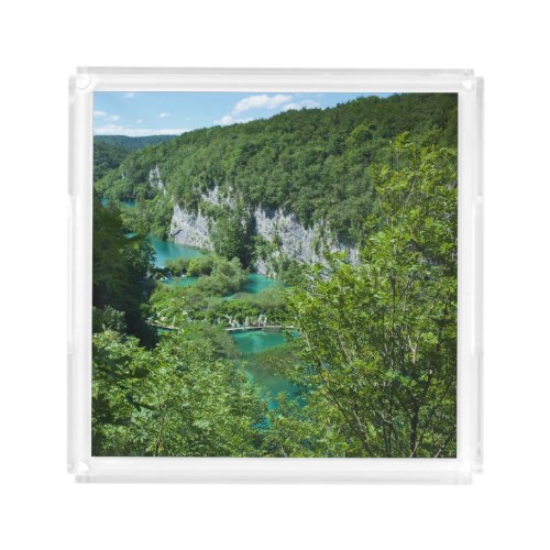 Travel Photography Croatia Lake Mountain Landscape Acrylic Tray