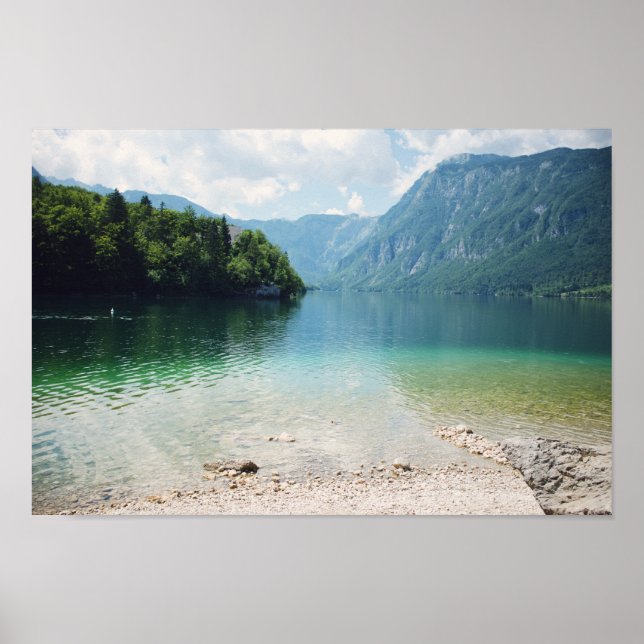 Travel Photography - Lake and Mountains - Slovenia Poster (Front)