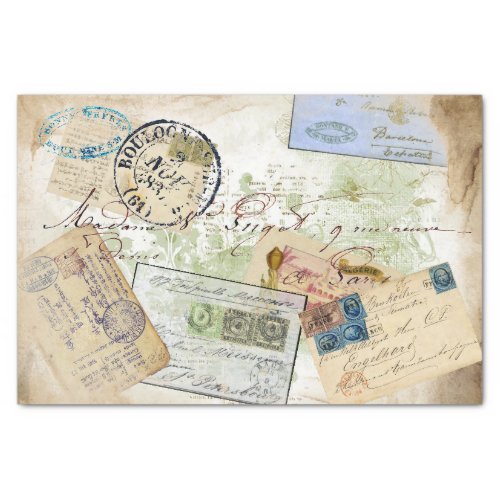 Travel Postcards Tissue Paper