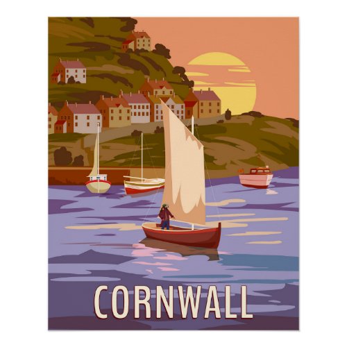 Travel Poster Cornwall, Vintage England