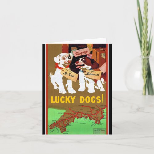 Travel Poster Dogs in England Card