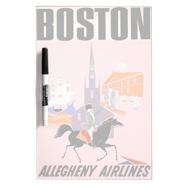 Travel Poster For Allegheny Airlines To Boston Dry Erase Board (Front)