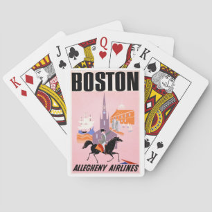 Travel Poster For Allegheny Airlines To Boston Poker Cards