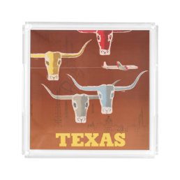 Travel Poster For American Airlines To Texas Acrylic Tray