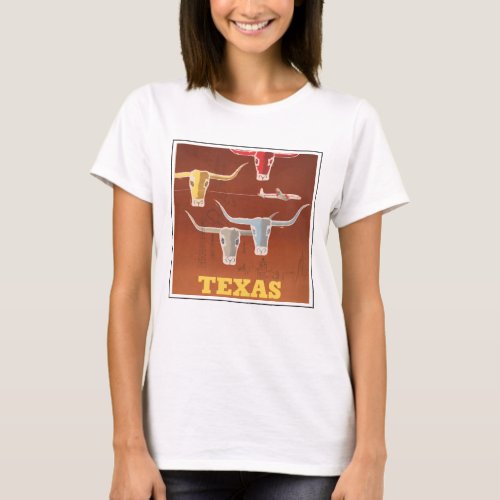 Travel Poster For American Airlines To Texas T_Shirt