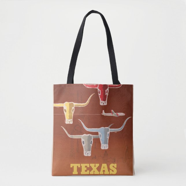 Travel Poster For American Airlines To Texas Tote Bag (Front)