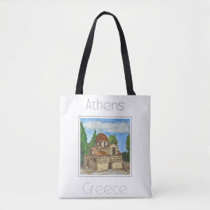 Travel Poster for Athens Greece Tote Bag