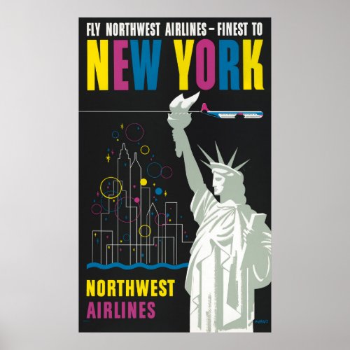 Travel Poster For Flying Northwest Airlines