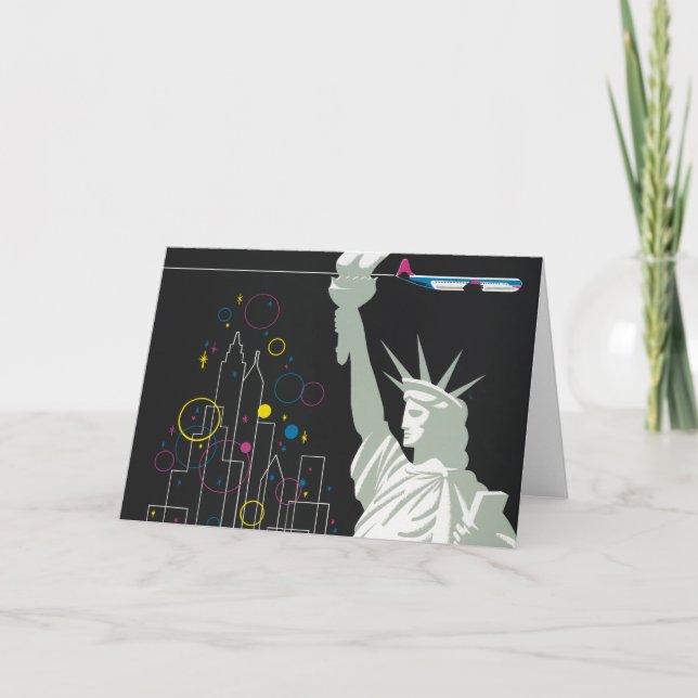 Travel Poster For Flying Northwest Airlines Card (Front)