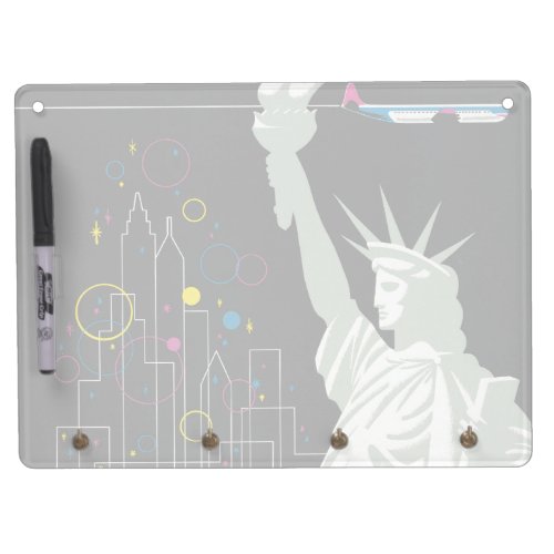 Travel Poster For Flying Northwest Airlines Dry Erase Board With Keychain Holder