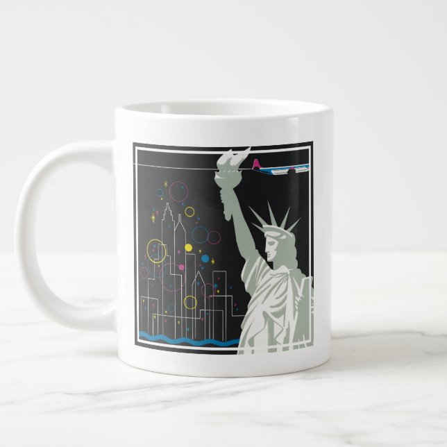 Travel Poster For Flying Northwest Airlines Giant Coffee Mug (Left)