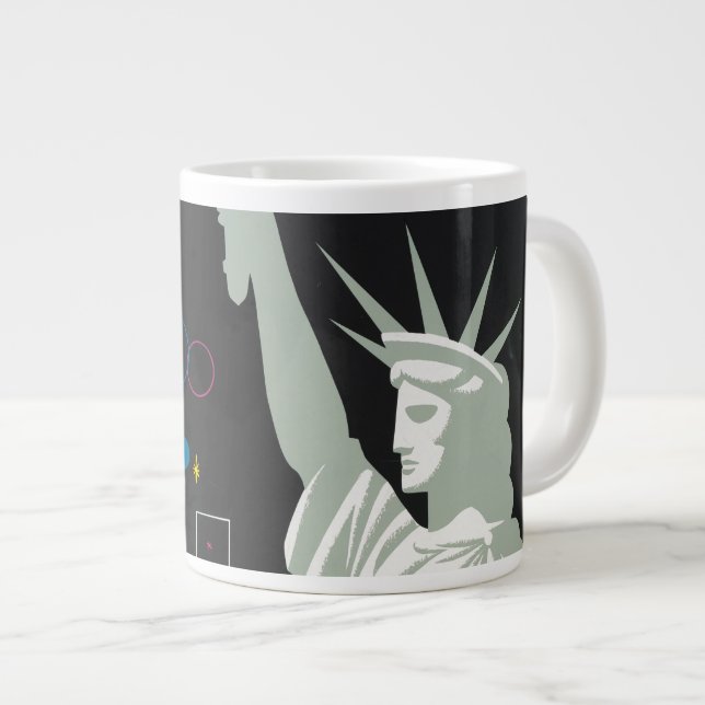Travel Poster For Flying Northwest Airlines Giant Coffee Mug (Front Right)