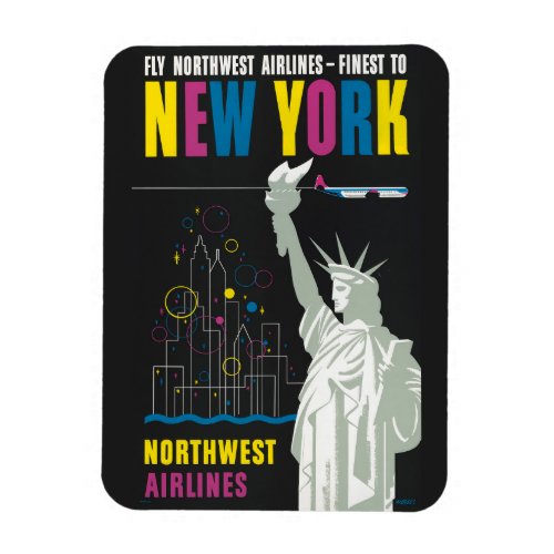 Travel Poster For Flying Northwest Airlines Magnet