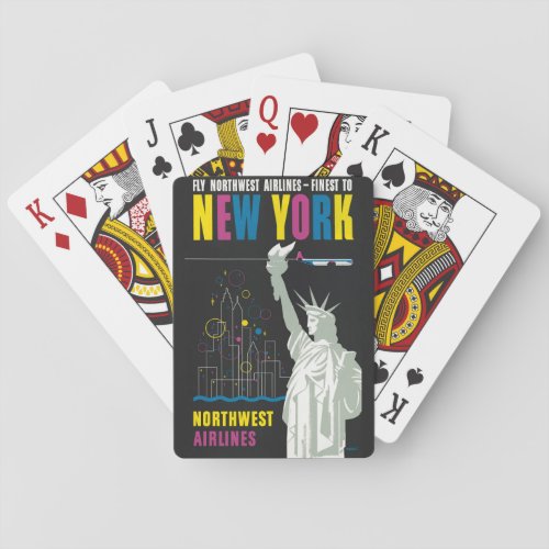 Travel Poster For Flying Northwest Airlines Playing Cards