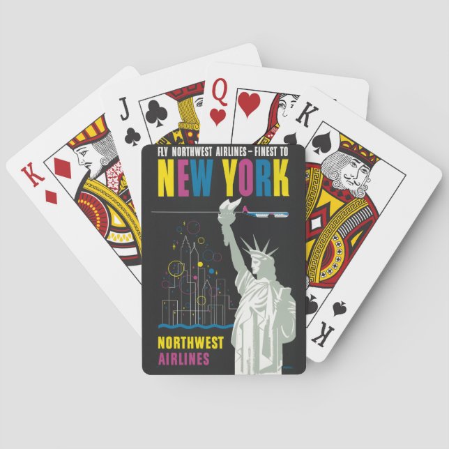 Travel Poster For Flying Northwest Airlines Poker Cards (Back)