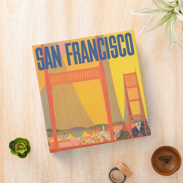 Travel Poster For Flying Twa To San Francisco 3 Ring Binder (In Situ)