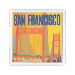 Travel Poster For Flying Twa To San Francisco Acrylic Tray