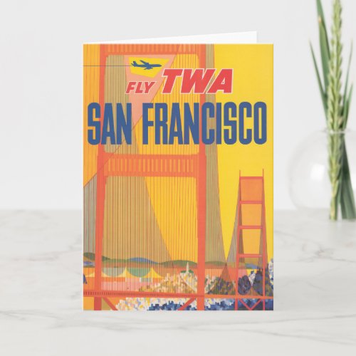 Travel Poster For Flying Twa To San Francisco Card