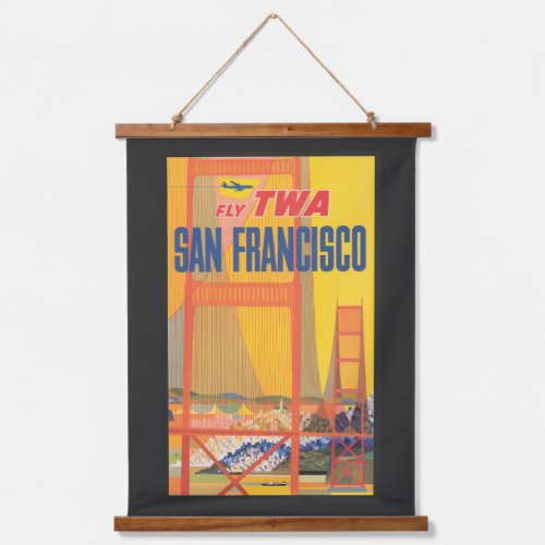 Travel Poster For Flying Twa To San Francisco Hanging Tapestry