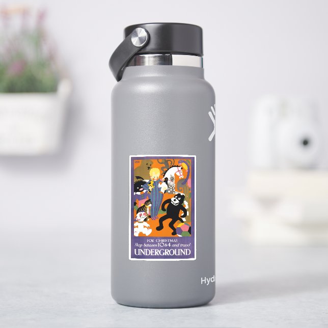 Travel Poster For London Underground Subway Sticker (HydroFlask)