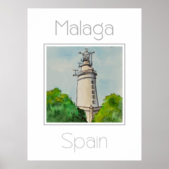 Travel Poster for Malaga Spain (Front)