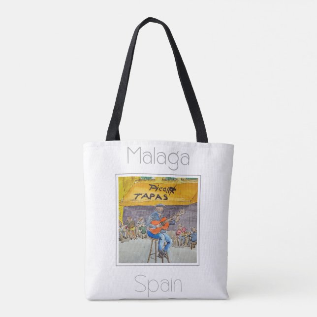 Travel Poster for Malaga Spain Tote Bag (Back)
