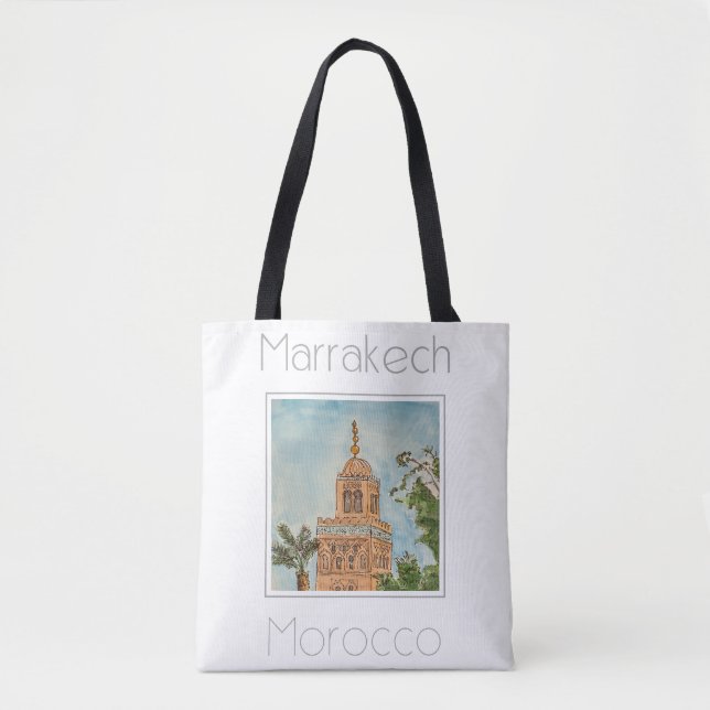 Travel Poster for Marrakech Morocco Tote Bag (Front)