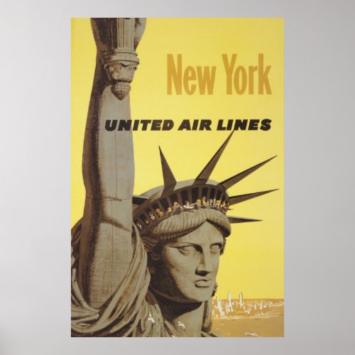 Travel Poster For New York United Air Lines