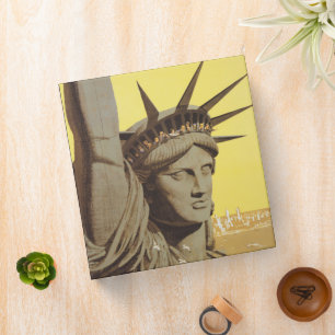 Travel Poster For New York, United Air Lines 3 Ring Binder
